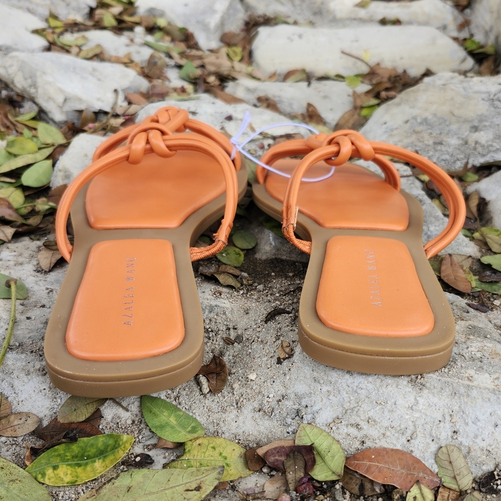 Azalea Wang Orange Women's Sandals Size 8 - Picture 3 of 4